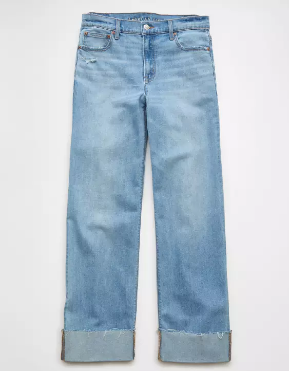 AE Stretch High-Waisted Stovepipe Cuffed Jean - Image 3