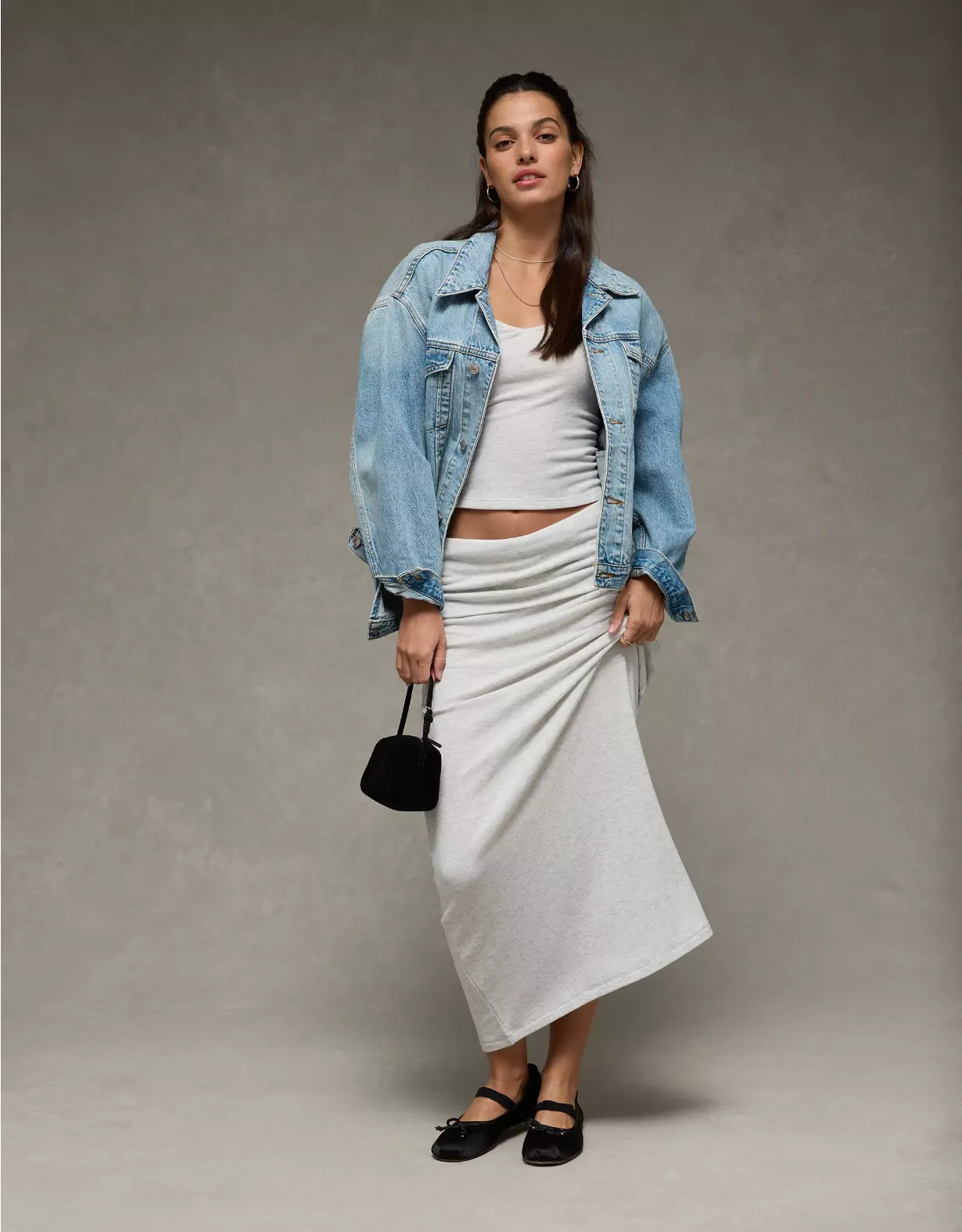 AE Cozy High-Waisted Foldover Maxi Skirt