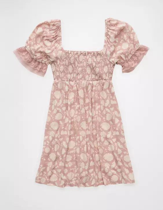 AE Printed Lace Tie Front Mini Dress - Image 4