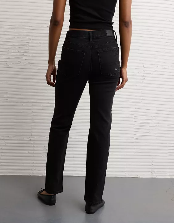 AE Stretch Super High-Waisted Bat Straight Jean - Image 2