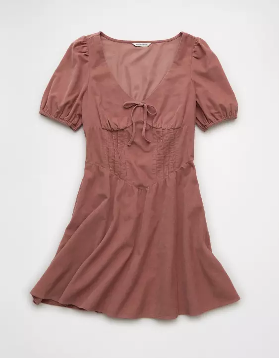 AE V-Neck Corduroy Mini Dress - Image 3