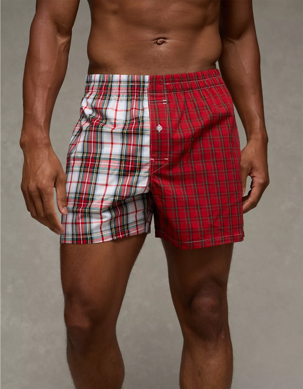 AEO Men's Plaid Stretch Poplin Pocket Boxer