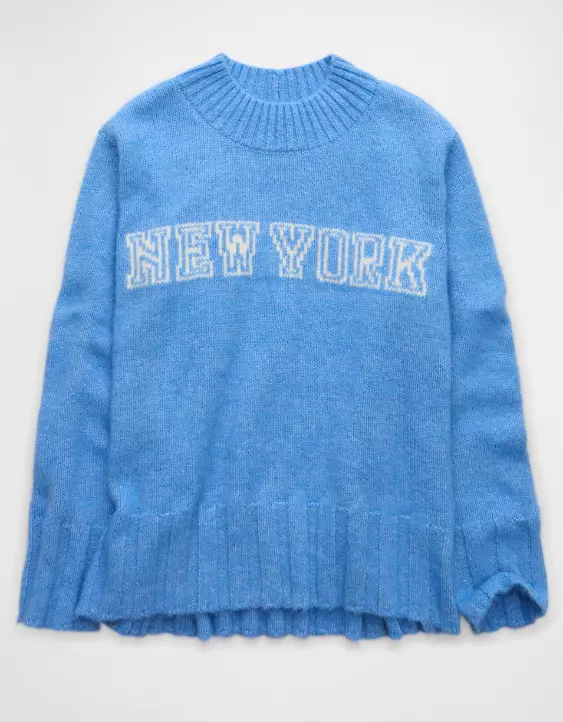 AE Oversized Faux Mohair Wide Cuff Sweater - Image 4