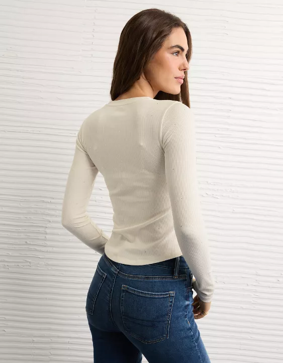 AE Long Sleeve Rhinestone T-Shirt - Image 2