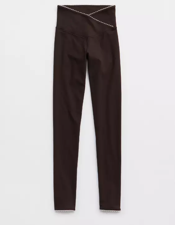 OFFLINE By Aerie Real Me XTRA Ribbed Picot Trim Crossover Legging - Image 3