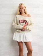 AE Georgia Bulldogs Graphic Off The Shoulder Sweatshirt