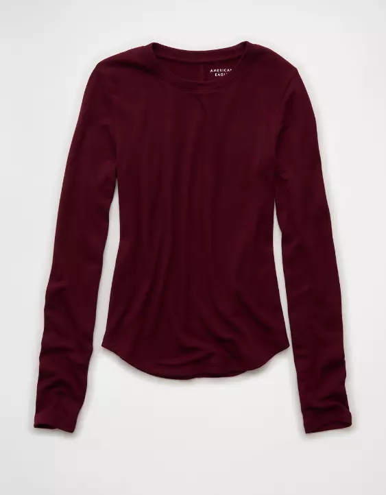 AE Long Sleeve Cozy Crew Neck T-Shirt - Image 3