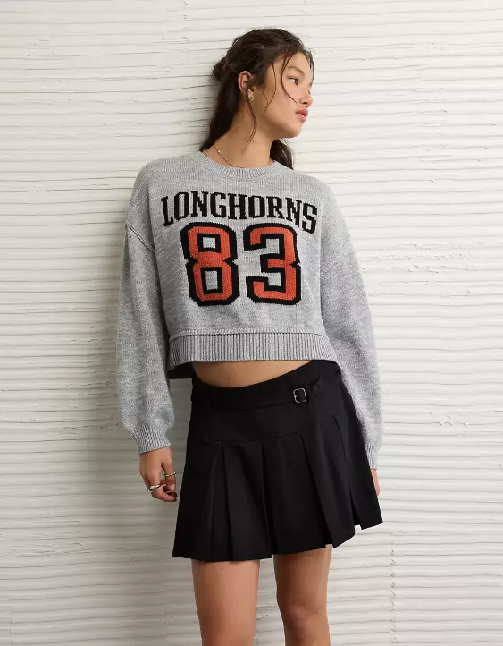 AE Texas Longhorns Cropped Sweater - Image 6