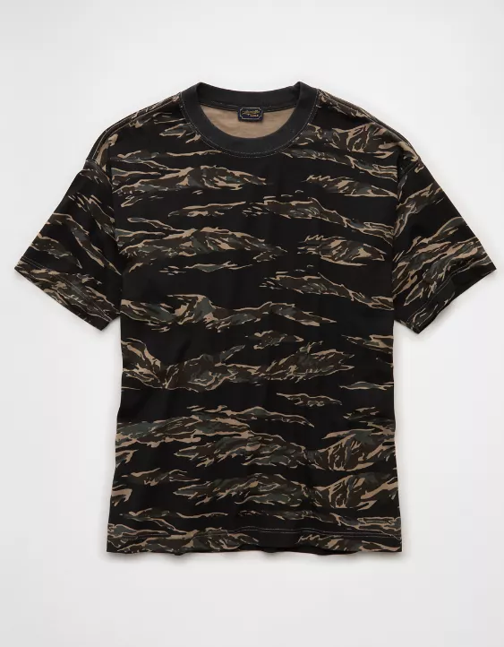 AE Laidback Luxe Heavyweight Oversized Camo T-Shirt - Image 3