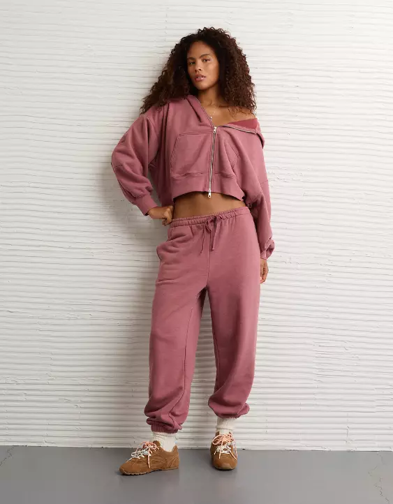 AE Everyday Luxe Barrel Sleeve Full Zip Hoodie - Image 7