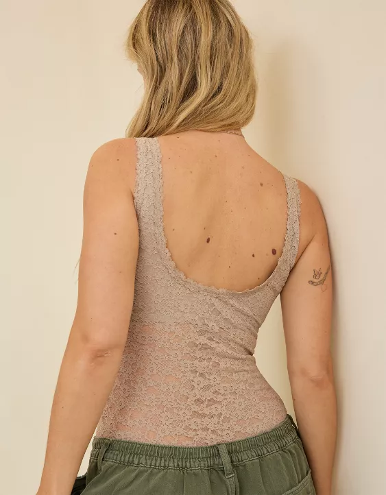 Show Off Vintage Lace Scoop Bodysuit - Image 2