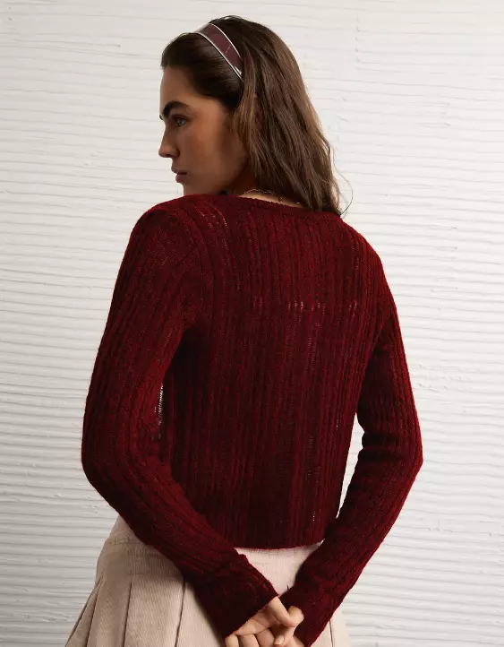 AE Fitted Crew Neck Cardigan - Image 2