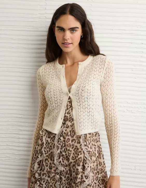 AE Fitted Crew Neck Cardigan - Image 6