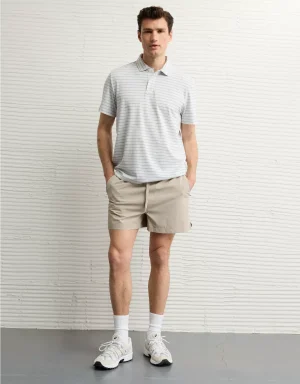 AE 24/7 Club Logo Striped Polo Shirt