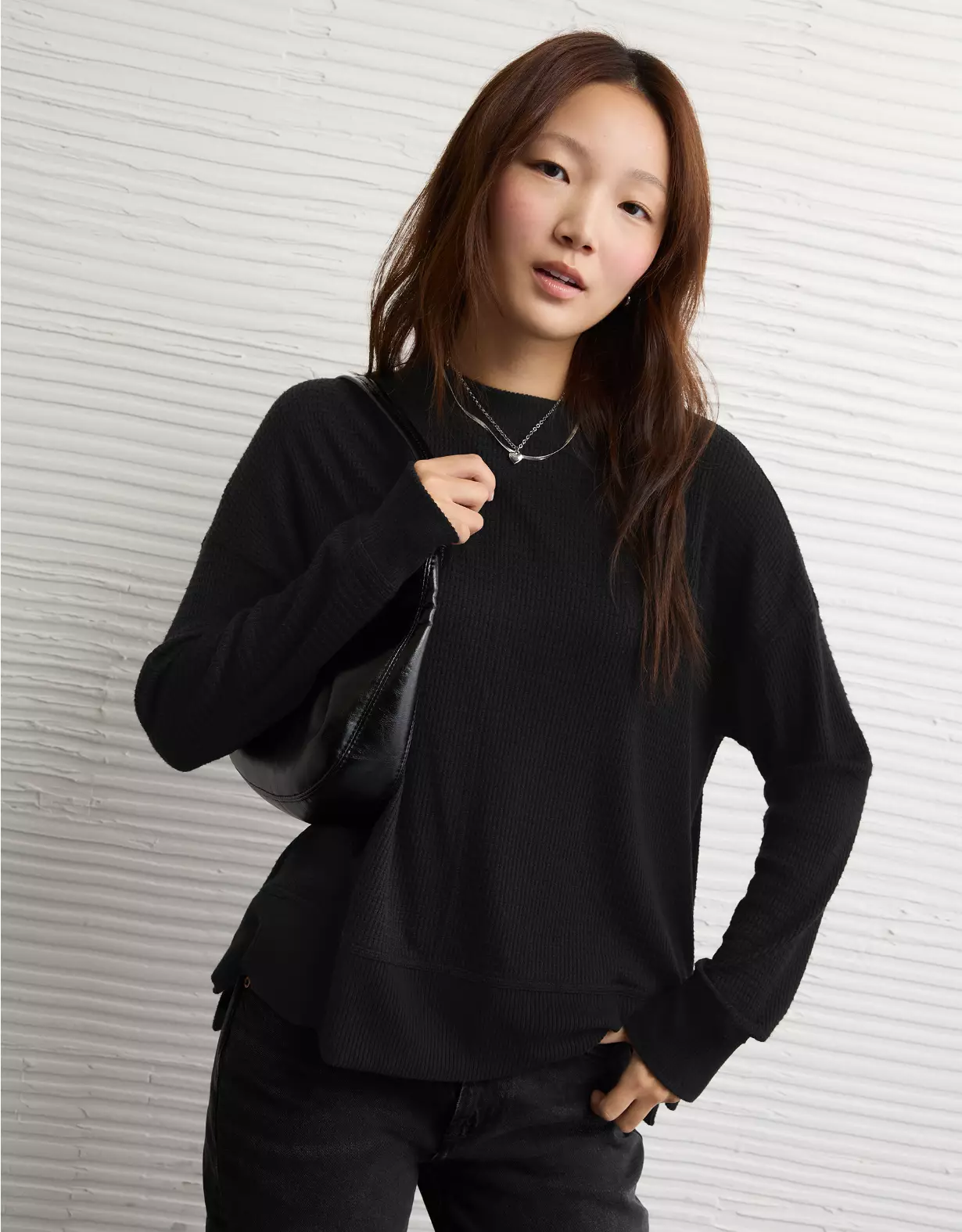 AE Long Sleeve Plush Crew Neck Top