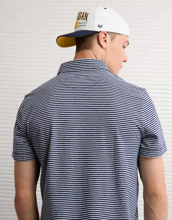 AE 24/7 Michigan Wolverines Graphic Club Polo Shirt - Image 2