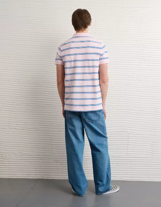 AE Slim Fit Stretch Striped Polo Shirt - Image 2