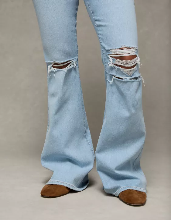 AE Next Level Curvy Ripped Super High-Waisted Flare Jean - Image 7