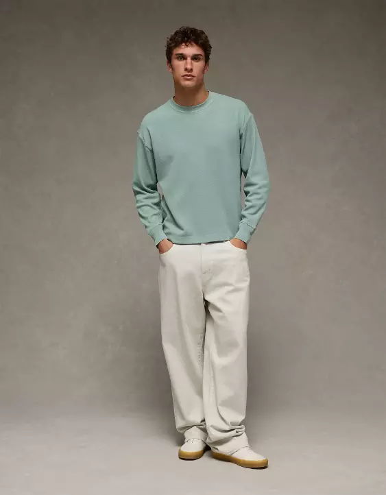 AE Boxy Washed Thermal Shirt - Image 5