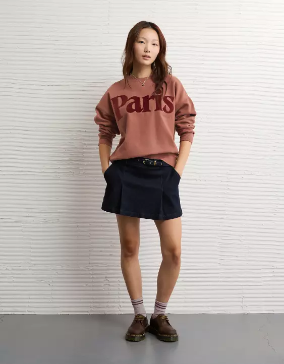 AE Velvet Graphic Crew Neck Sweatshirt - Image 8