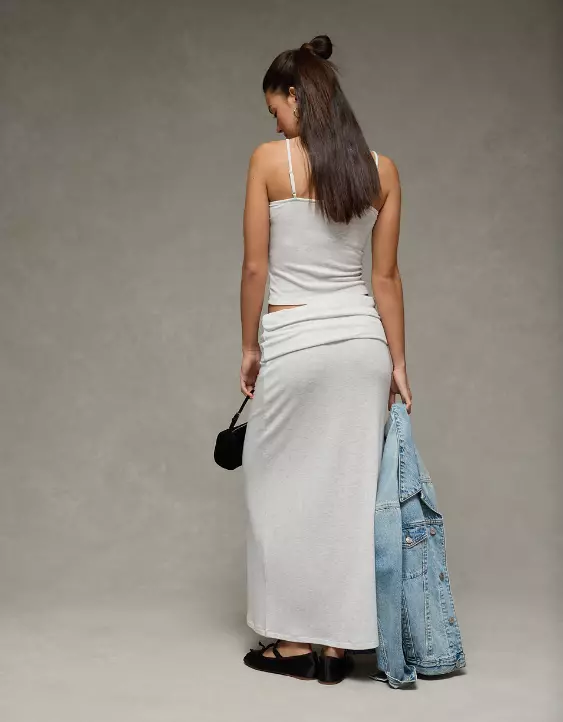 AE Cozy High-Waisted Foldover Maxi Skirt - Image 2