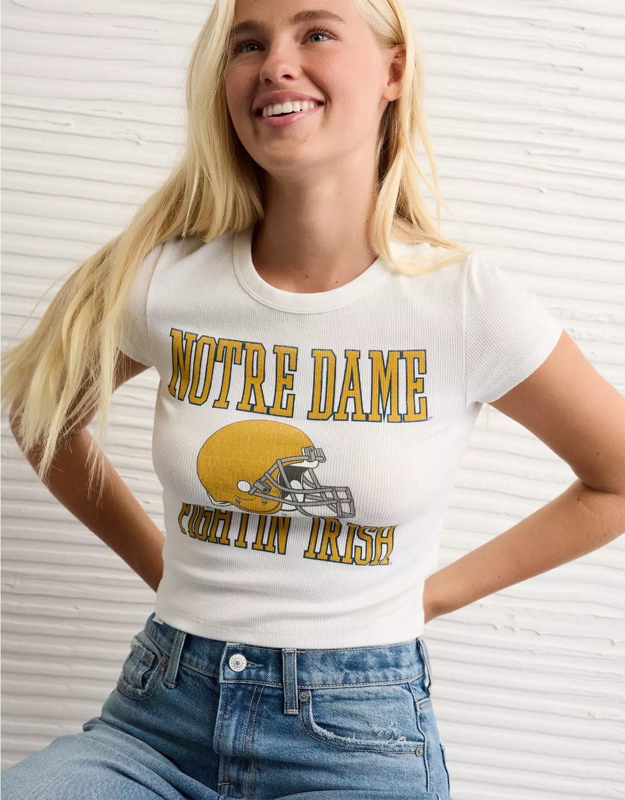 AE Notre Dame Fighting Irish Graphic Cropped Baby Tee