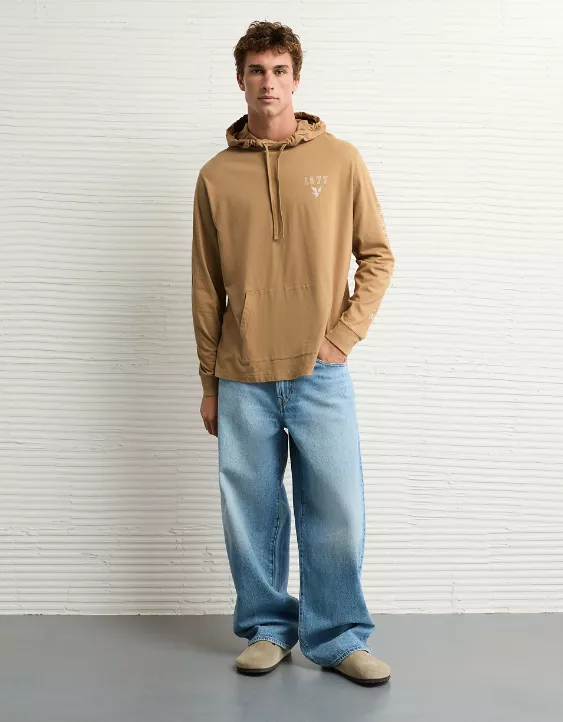 AE Lightweight Icon Logo Graphic Hoodie T-Shirt - Image 4