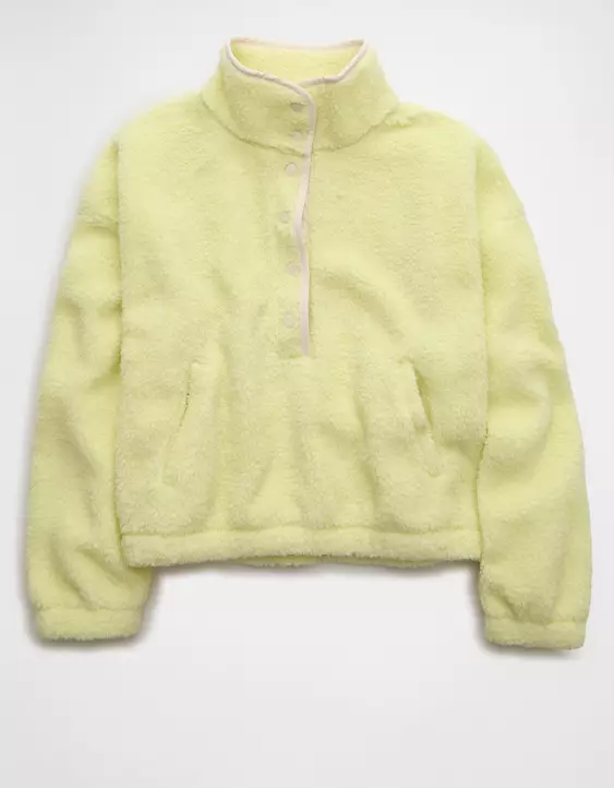 AE Relaxed Sherpa Fleece Henley Sweatshirt - Image 3