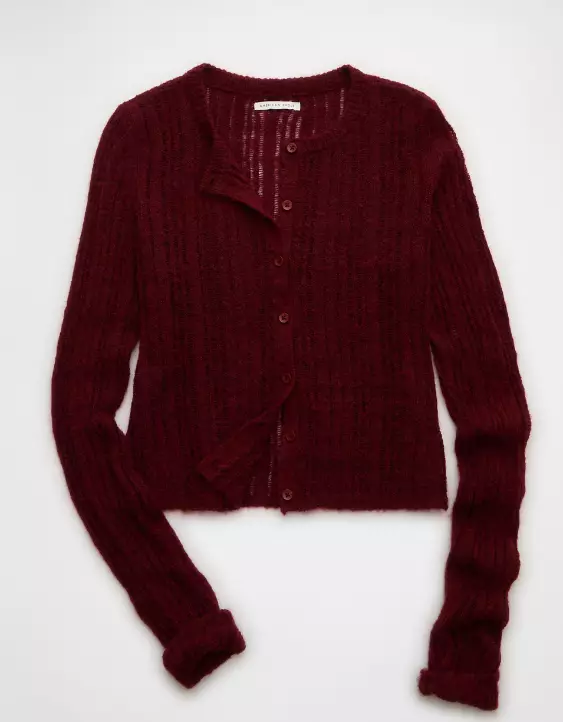 AE Fitted Crew Neck Cardigan - Image 3