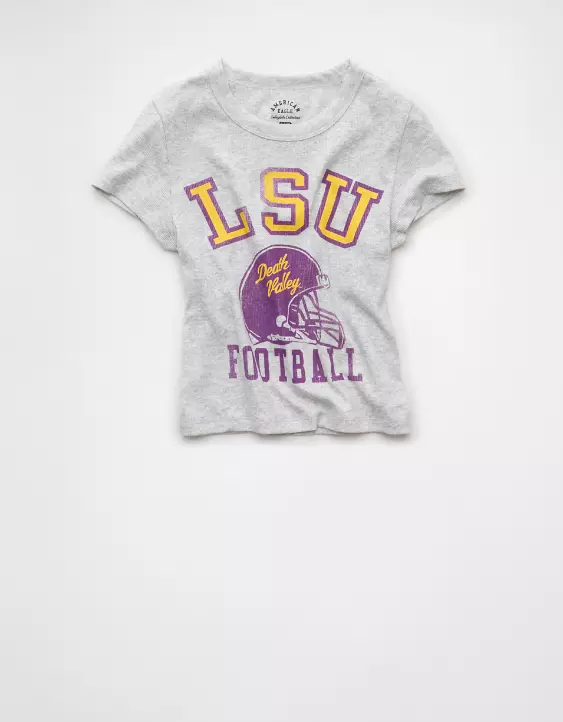 AE LSU Tigers Graphic Cropped Baby Tee - Image 3