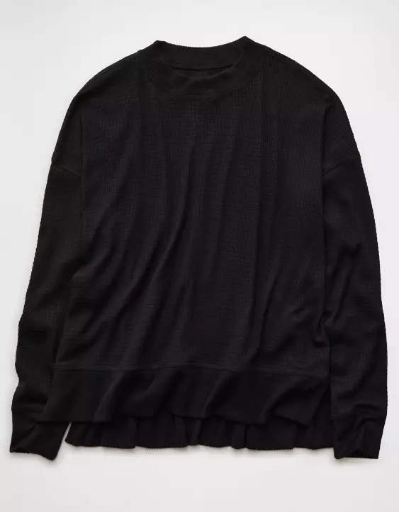 AE Long Sleeve Plush Crew Neck Top - Image 3