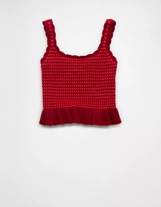 AE Crochet Peplum Tank Top - Image 3