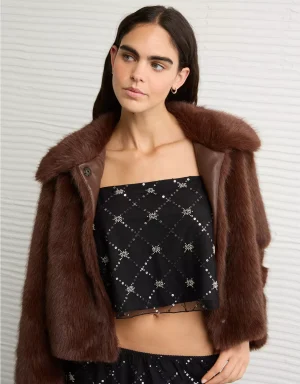 AE Sequin Mesh Cami Top