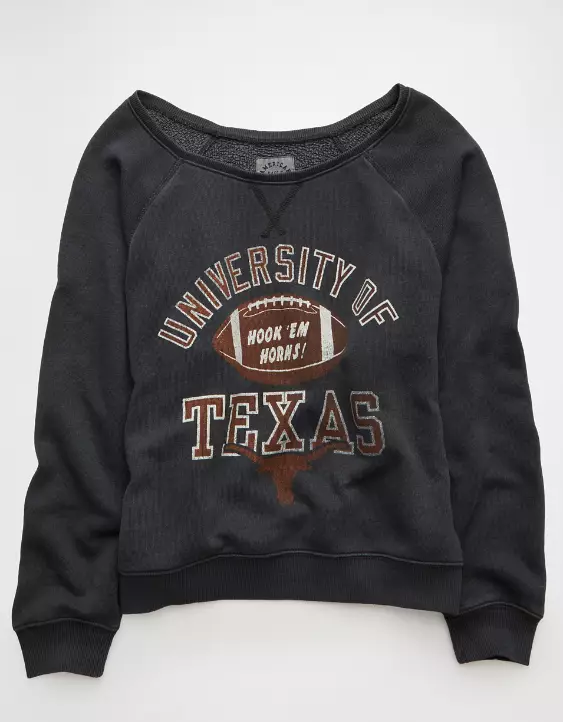 AE Texas Longhorns Graphic Off The Shoulder Sweatshirt - Image 3