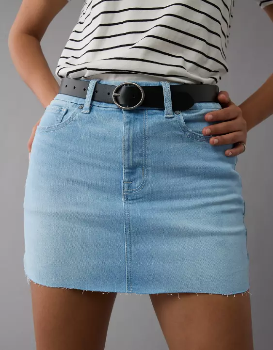 AE Next Level Curvy High-Waisted Denim Mini Skirt - Image 6