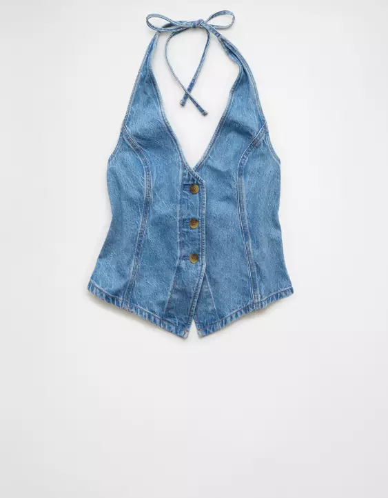 AE Denim Halter Vest - Image 4
