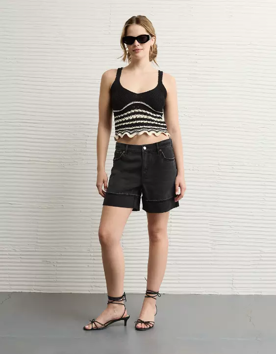 AE V-Neck Pointelle Striped Tank Top - Image 5