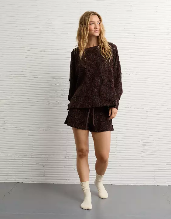 AE Big Hug Off-The-Shoulder Waffle Sweatshirt - Image 5