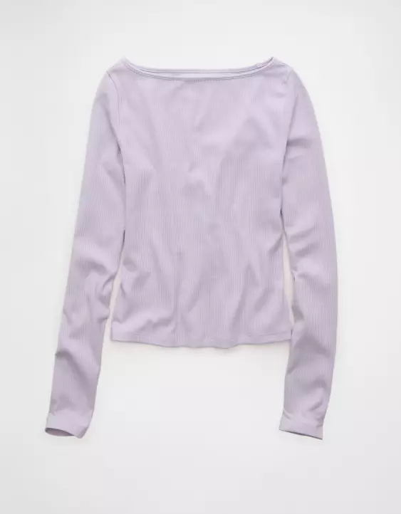 AE Long Sleeve Boatneck Baby Tee - Image 3