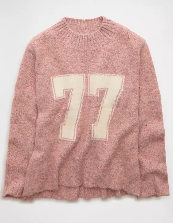 AE Oversized Faux Mohair Wide Cuff Sweater - Image 3