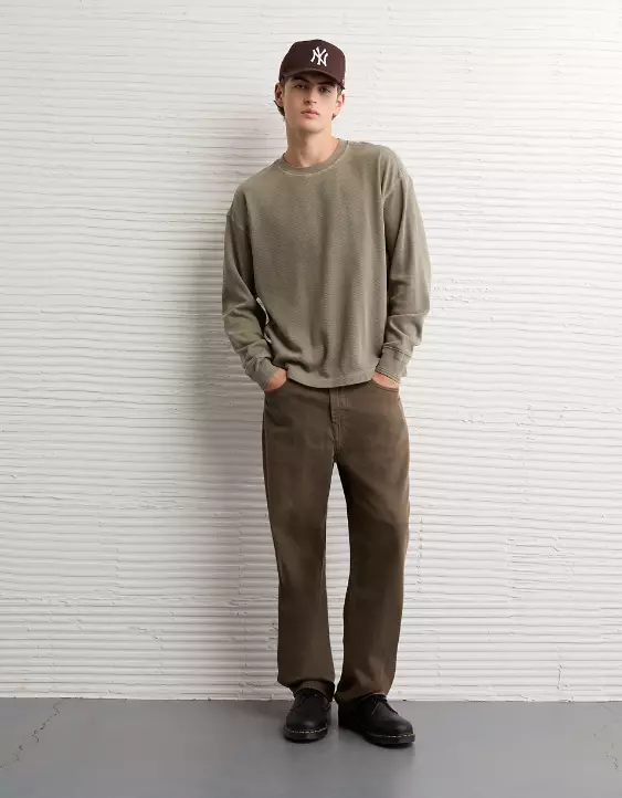 AE Boxy Washed Thermal Shirt - Image 6
