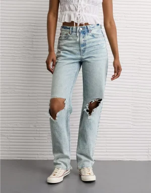 AE Strigid Ripped Super High-Waisted Baggy Straight Jean