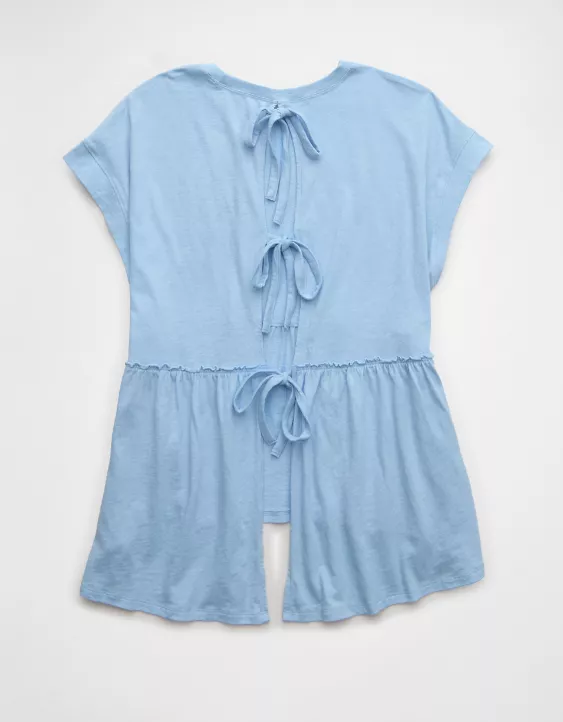 AE Sunchaser Knit Tie Back Babydoll T-Shirt - Image 4