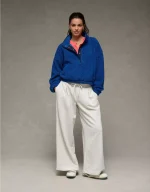 AE Relaxed Sherpa Fleece Henley Sweatshirt