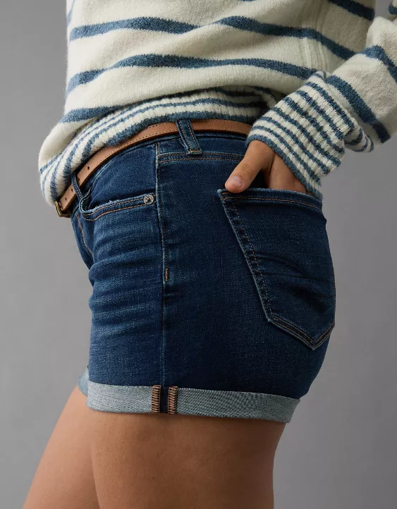 AE Next Level Curvy Low-Rise Denim Midi Short - Image 7