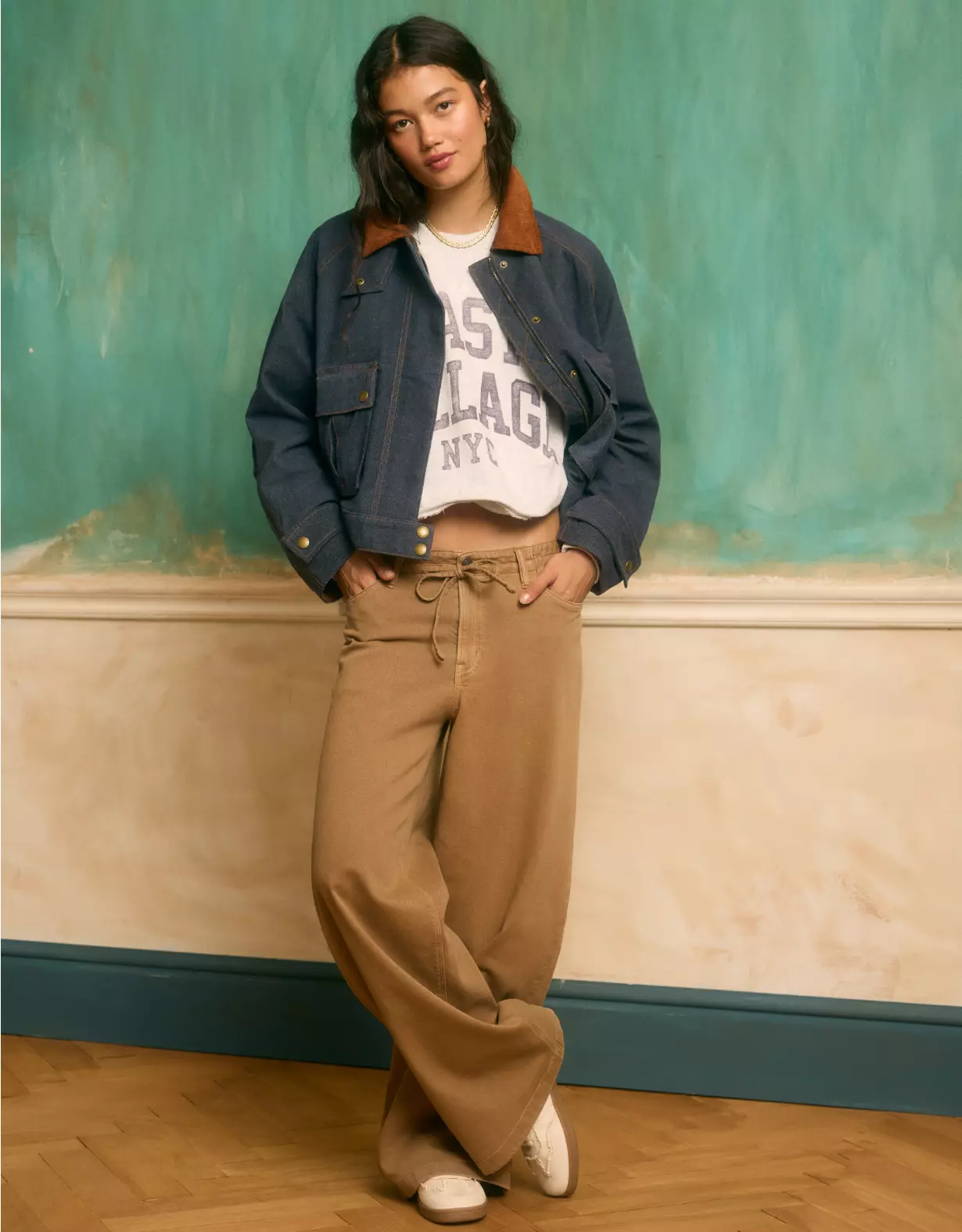 AE Dreamy Drape Stretch Low-Rise Ultra Wide-Leg Pant