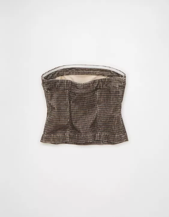 AE Plaid Corduroy Tube Top - Image 4