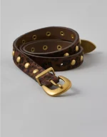 AE Leopard Print Studded Western Belt