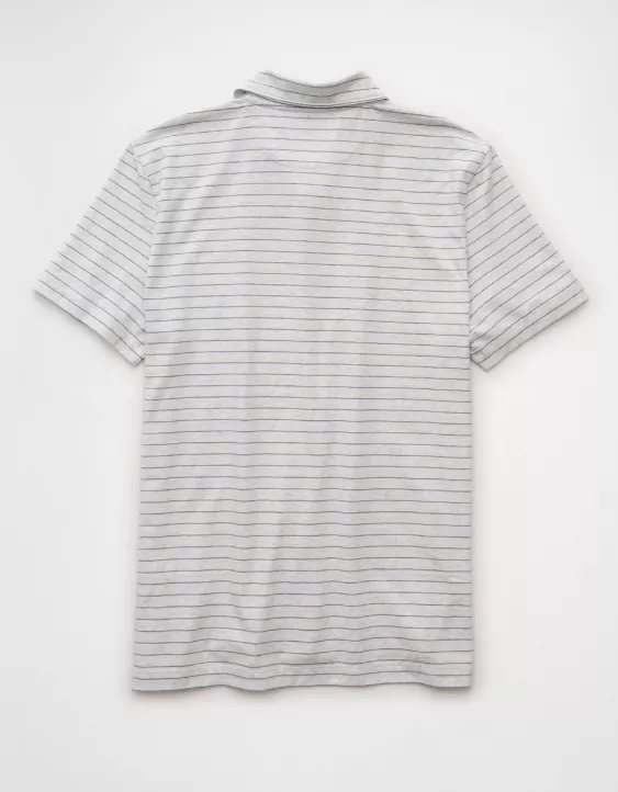 AE 24/7 Club Logo Striped Polo Shirt - Image 4