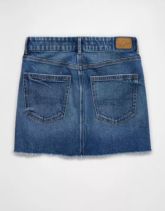 AE Stretch Curvy High-Waisted Perfect Denim Mini Skirt - Image 4